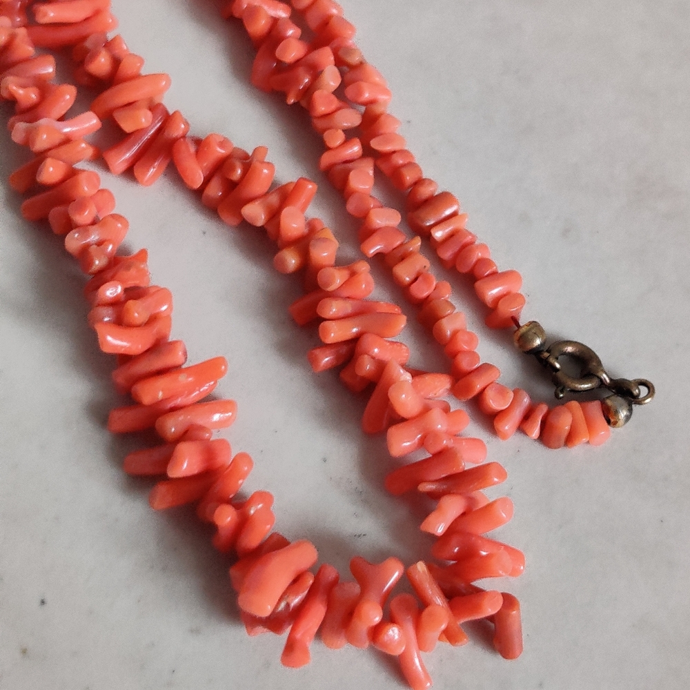 Genuine Undyed Coral Branch Necklace - Picture 12 of 16